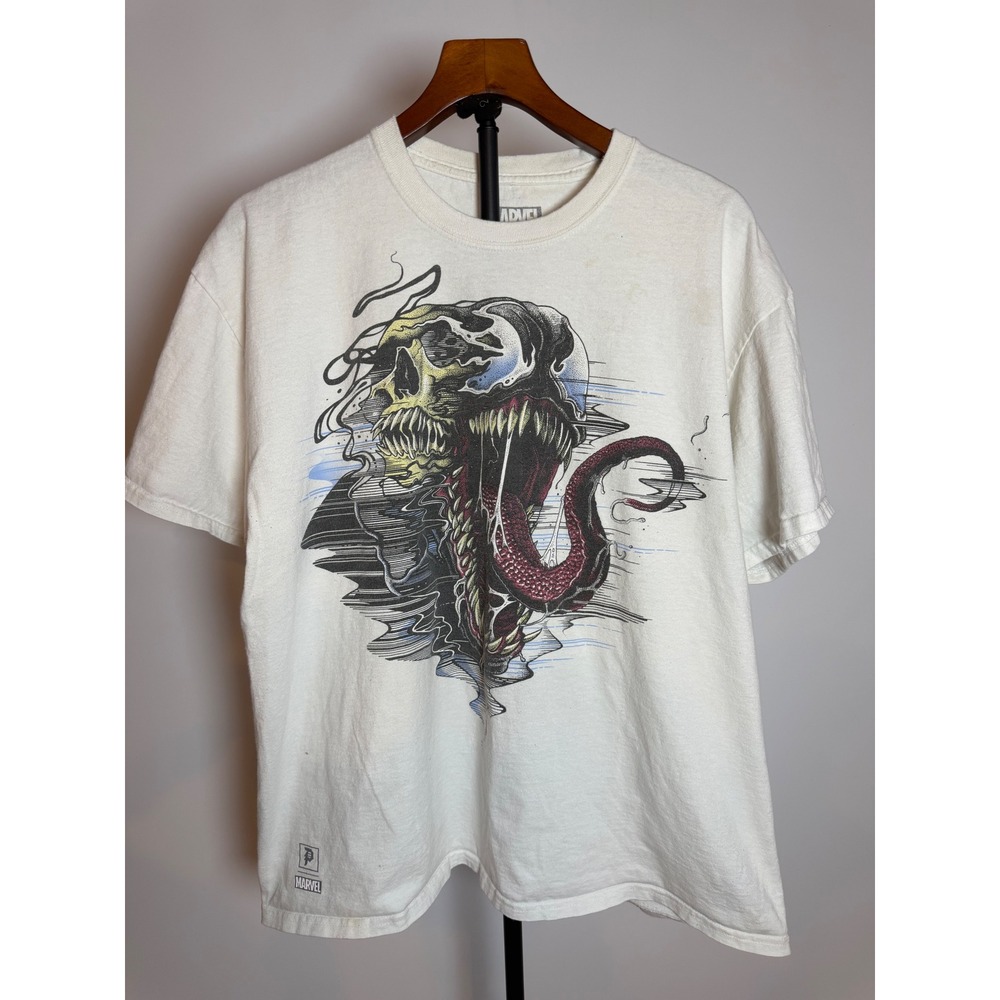 Primitive Skateboarding Marvel Venom Skull Graphic T-Shirt Mens XL White Cotton